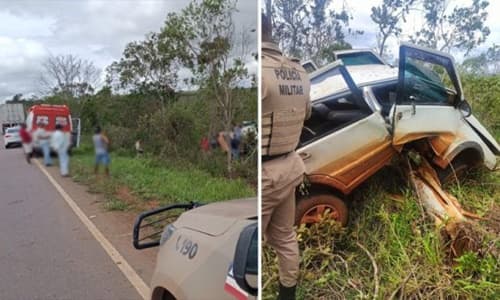 Motorista fica preso às ferragens após capotamento na Bahia