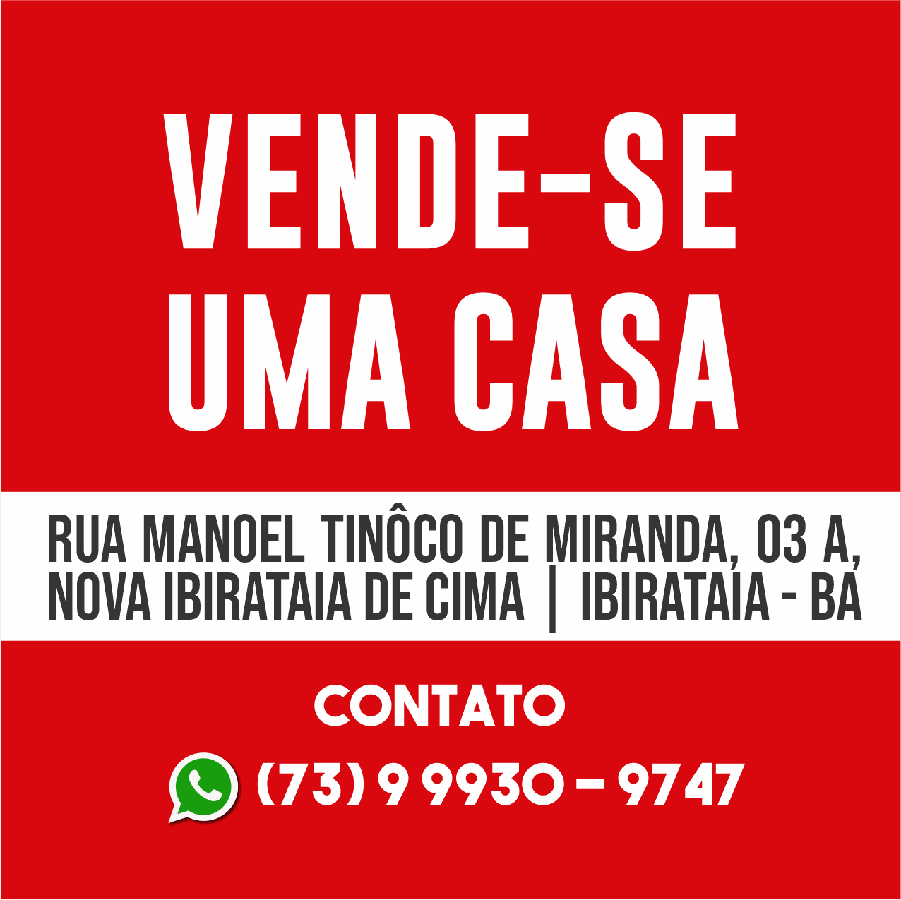 Ibirataia: Vende-se uma casa na Nova Ibirataia de Cima