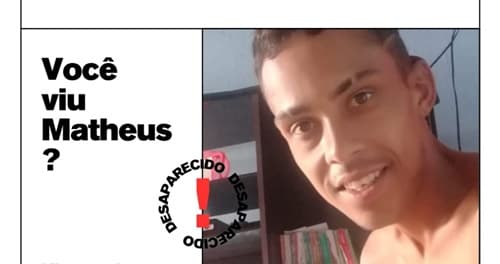 Ibirataia: Desaparecimento de Matheus gera angústia em familiares