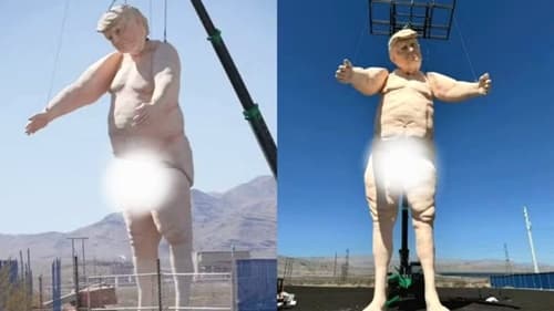 Donald Trump é retratado nu em estátua gigante