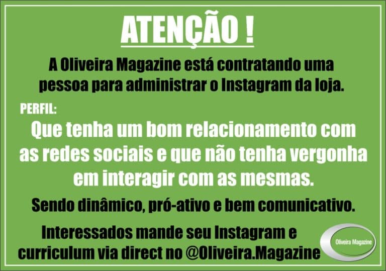 Oportunidade de emprego