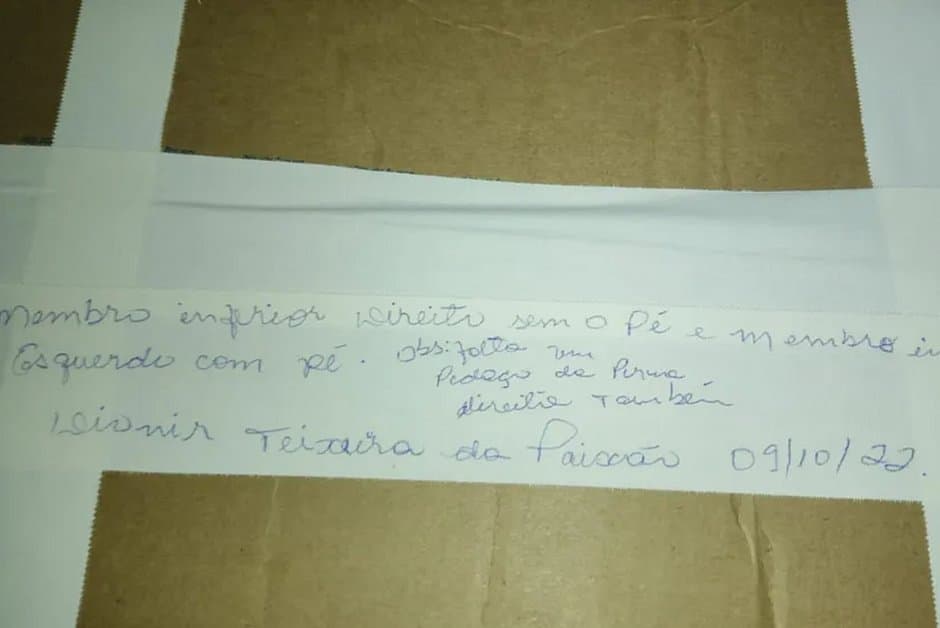 Homem sofre acidente e hospital entrega pernas amputadas à família em caixa de papelão
