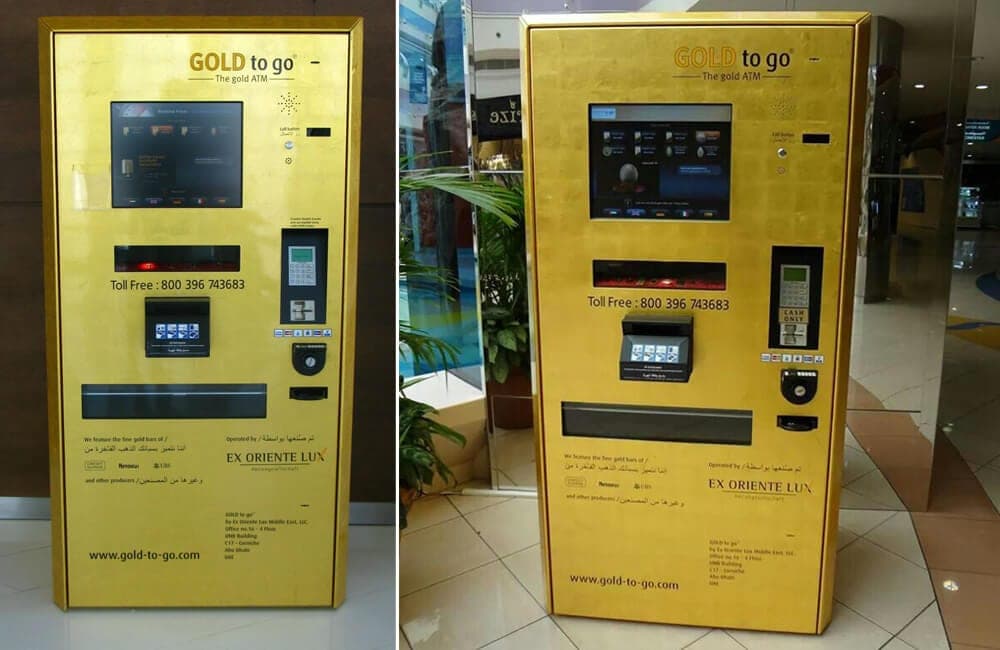 VOCÊ SABIA? Existem caixa-eletrônico de Barras de Ouro em Dubai.
