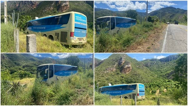 Ônibus da Novo Horizonte quase capota  na Bahia