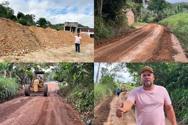 Ibirataia: Prefeitura através da SEINFRA intensifica recuperação de estradas vicinais que ligam o Encontramento a região do Oricó e Santa Rosa