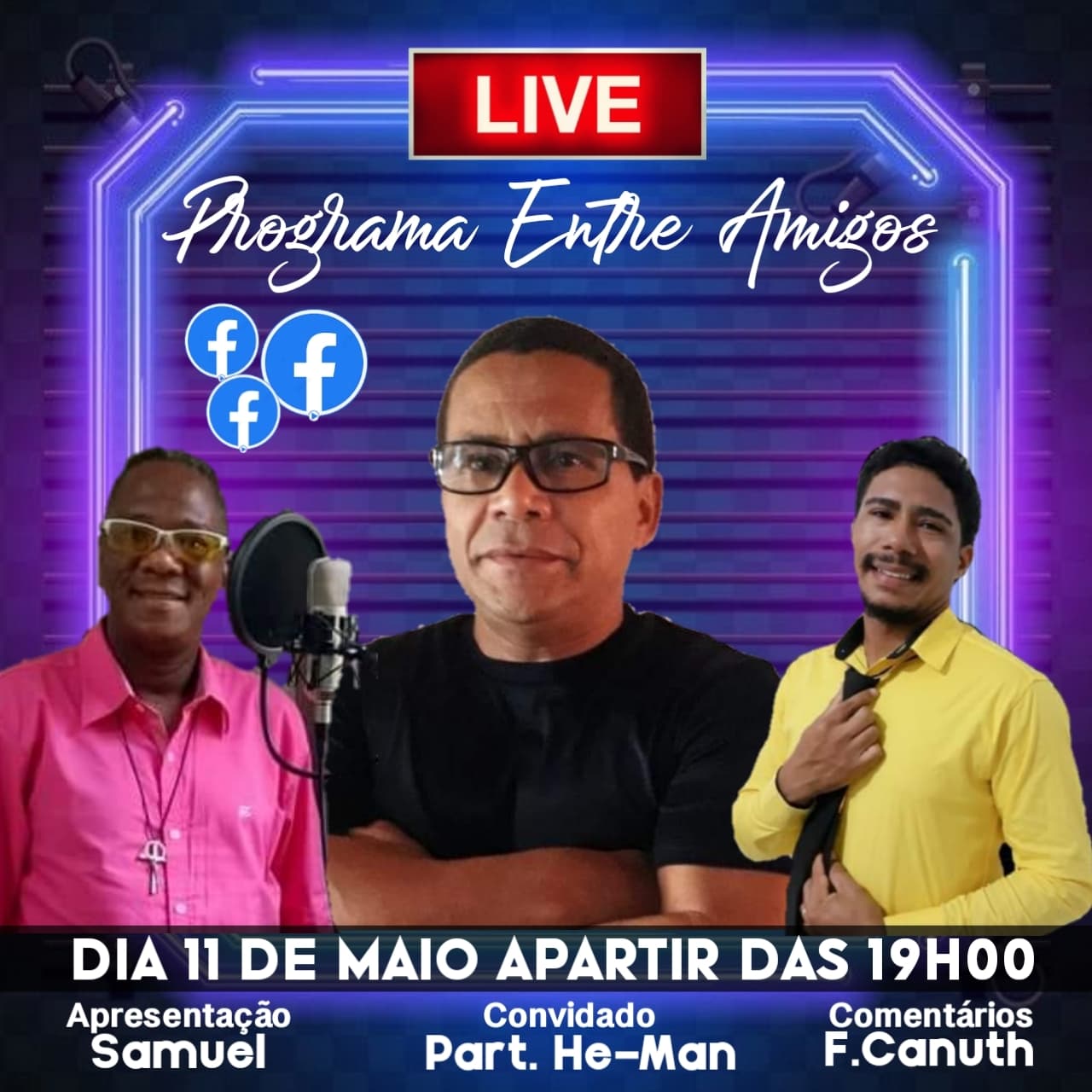 LIVE ENTRE AMIGOS NESTA TERÇA-FEIRA, 11