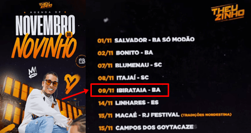 Ibirataia: Cantor Theuzinho pode ser uma das atrações do aniversário da cidade; presença do cantor ganha destaque entre populares