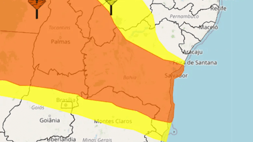 Alerta de chuva forte na Bahia: INMET emite aviso de perigo (Laranja)