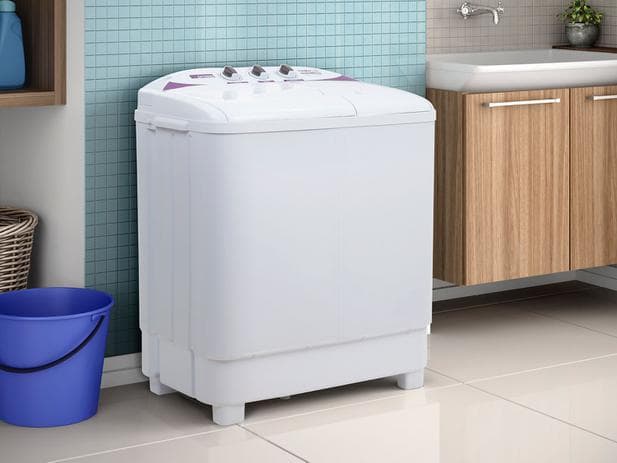 Tanquinho Semiautomático Praxis Twin Tub 4,1Kg - 2 em 1 Lava e Centrifuga com Timer; Confira essa promoção