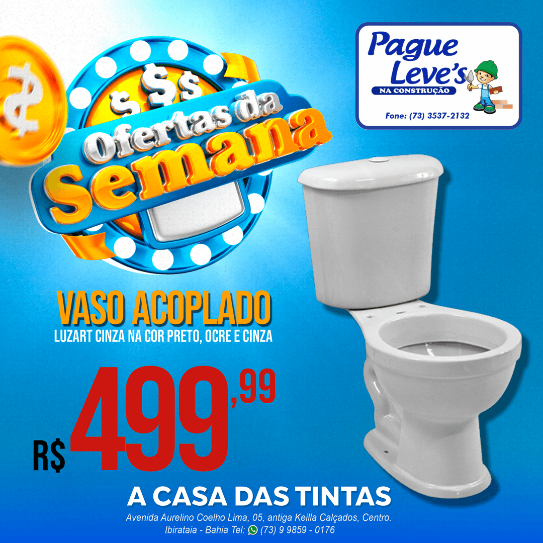 VASO ACOPLADO LUZART NAS CORES PRETO, OCRE E CINZA | PAGUE LEVE’S DA CONSTRUÇÃO