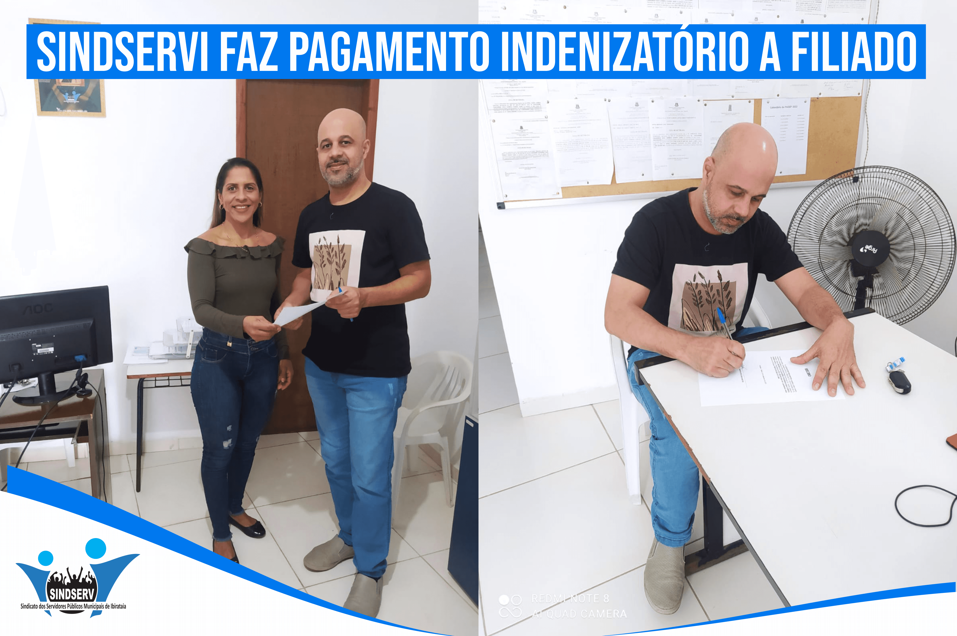 SINDSERVI realiza pagamento de indenização a filiado