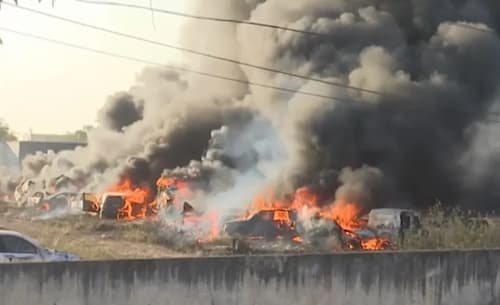 Incêndio atinge complexo do Derba, em Feira de Santana
