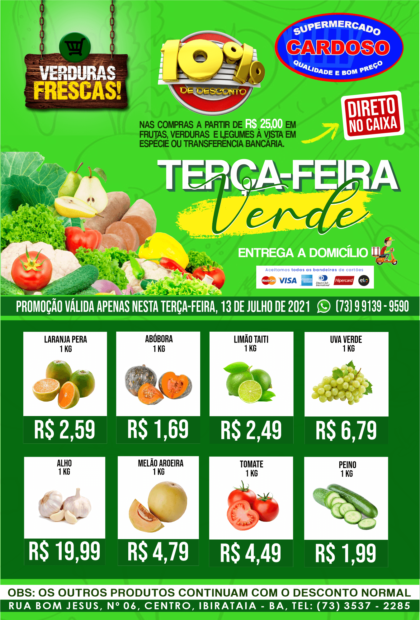 Terça-feira Verde no Supermercado Cardoso