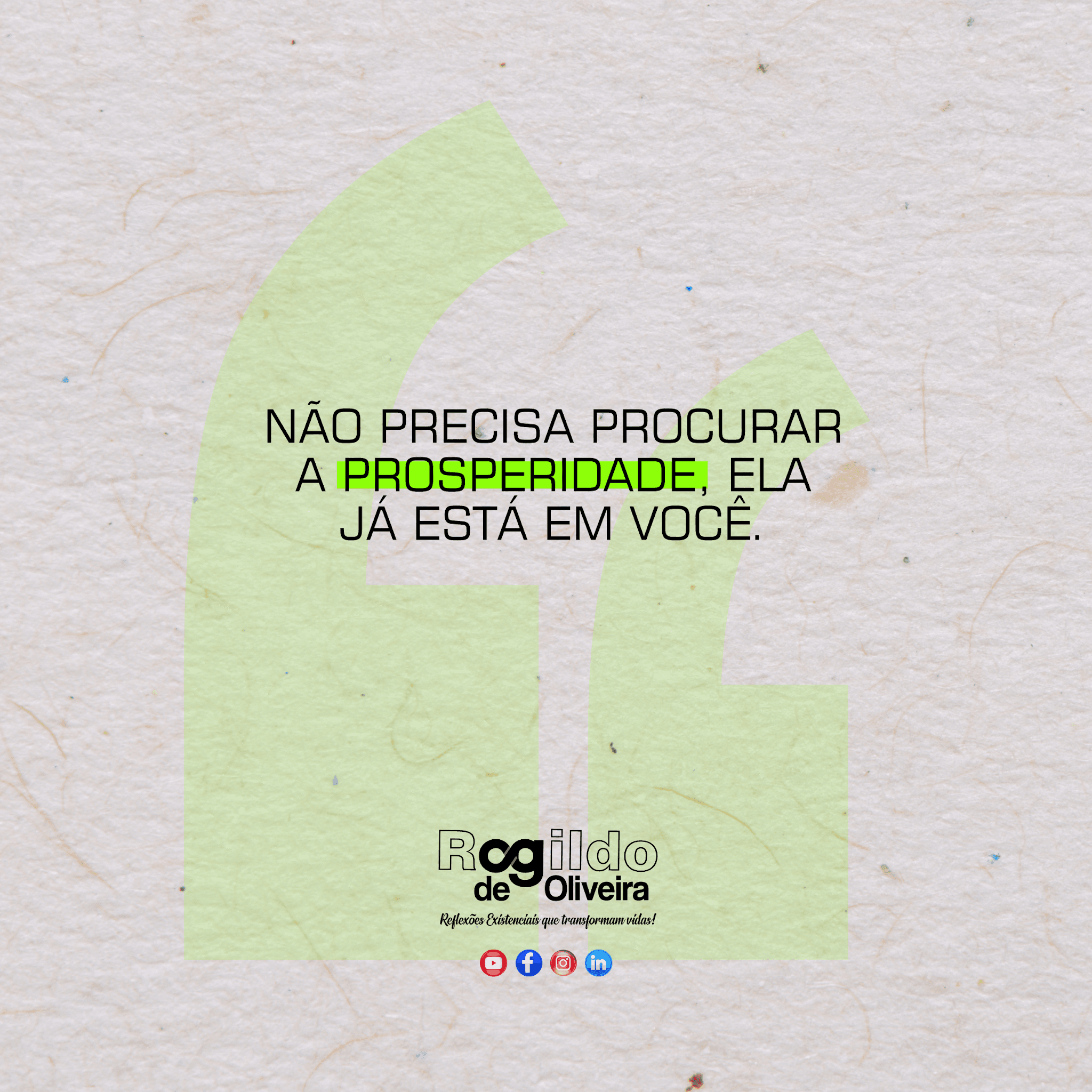 Reflexão do Dia | Rogildo de Oliveira