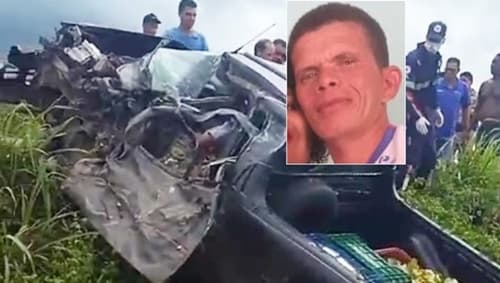 Em Serrinha comerciante morre preso às ferragens após batida entre carro e caminhão
