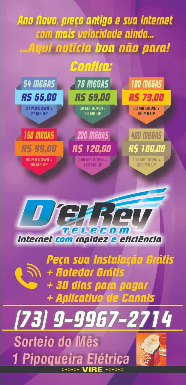 D'EL REY TELECOM | Internet com rapidez e eficiência | Ibirataia