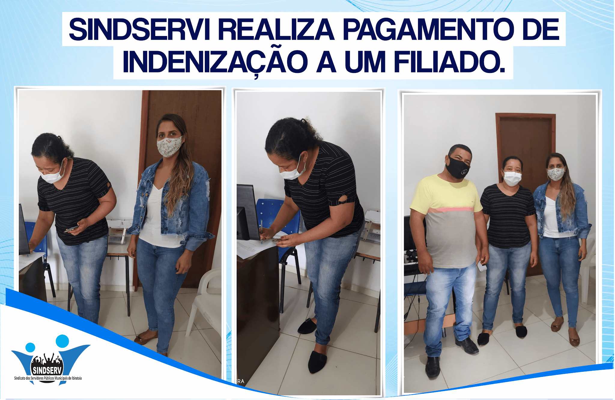 SINDSERVI realiza pagamento de indenização a filiado