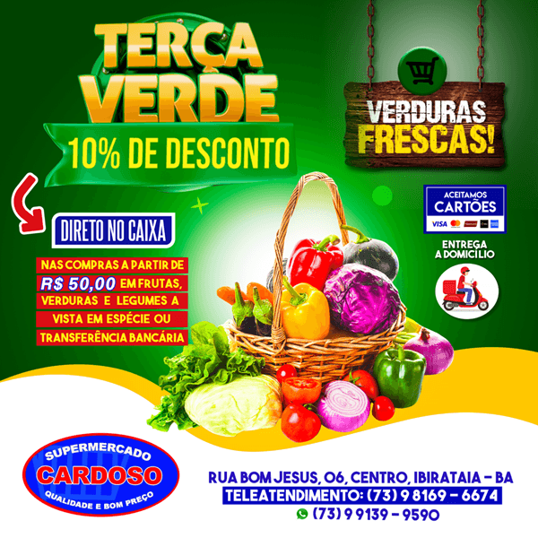 🛒 TERÇA-FEIRA VERDE NO SUPERMERCADO CARDOSO 🌿