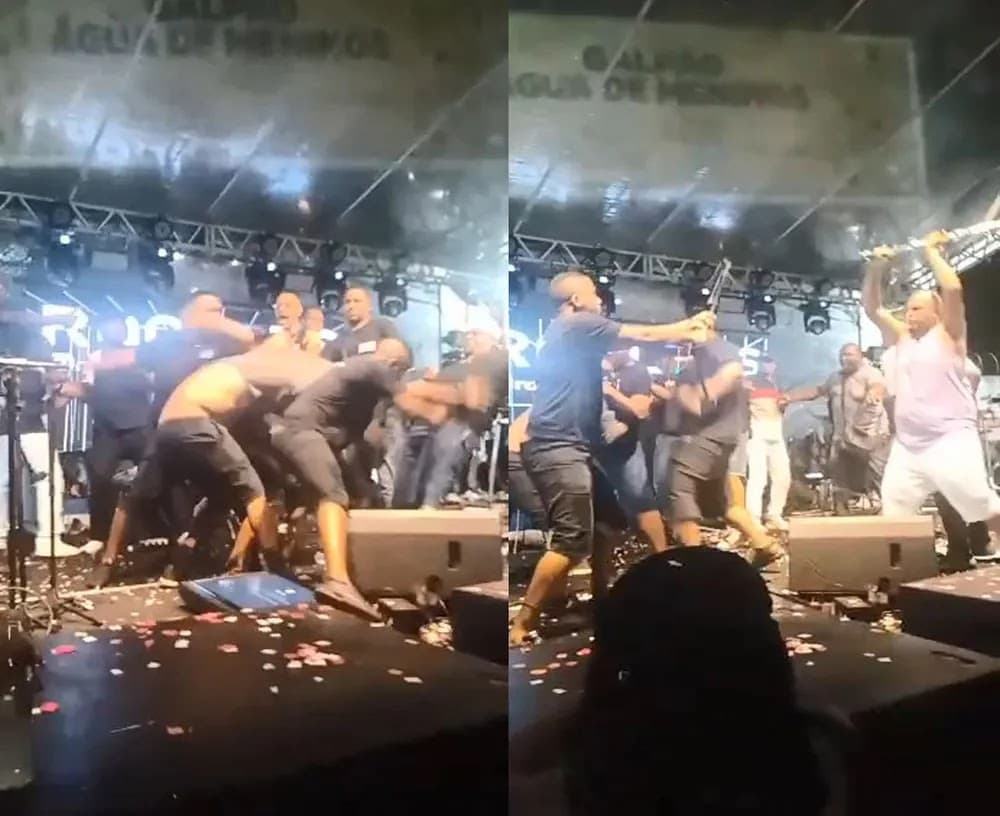 Discussão entre bandas termina com briga generalizada em cima de palco na Bahia