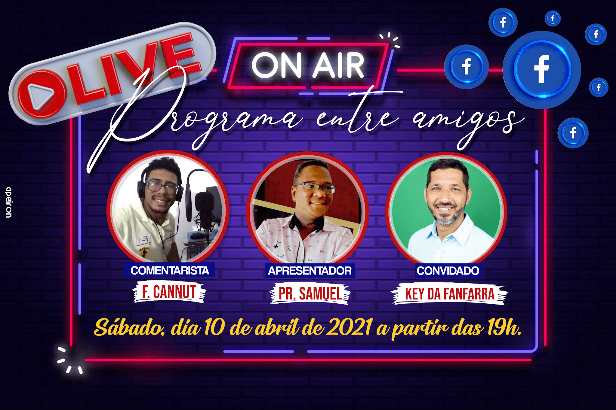 LIVE ENTRE AMIGOS - NESTE SÁBADO, 10, A PARTIR DAS 19H