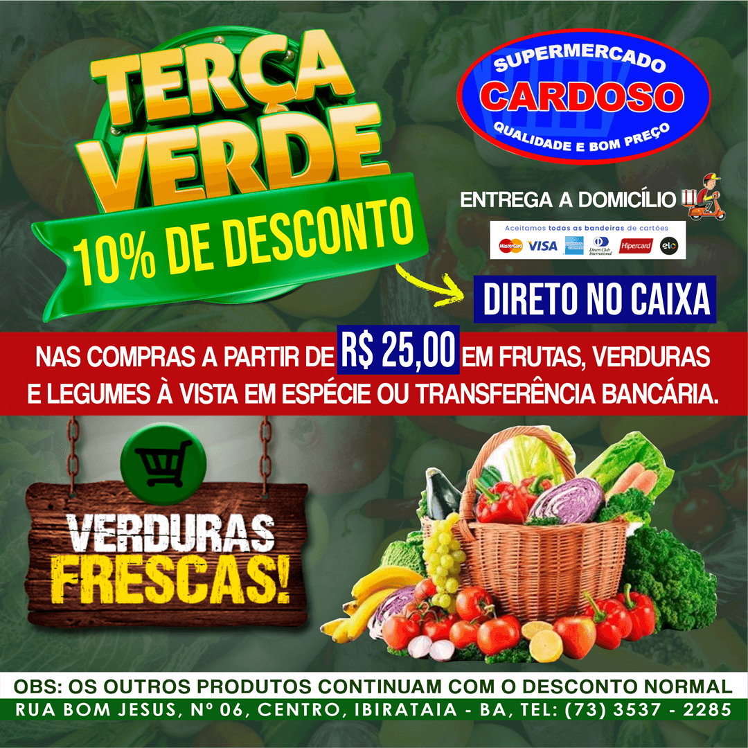 Terça-feira verde no Supermercado Cardoso