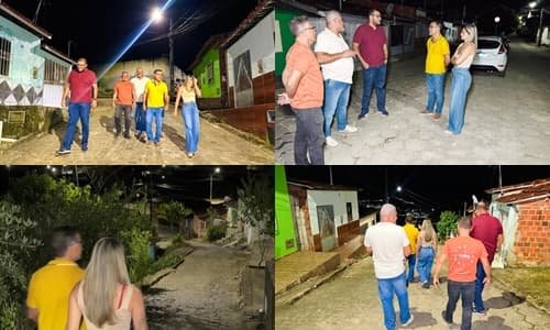 Ibirataia: Prefeito Sandro Futuca visita Bairro Alto do Mirante e destaca melhorias na iluminação pública