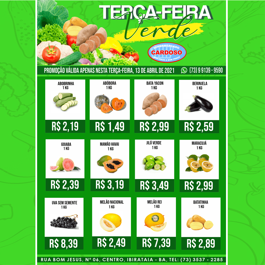 TERÇA VERDE NO SUPERMERCADO CARDOSO
