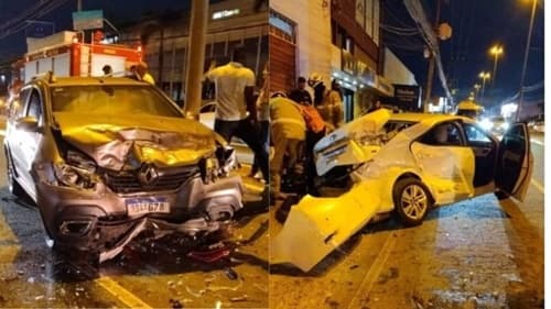 Durante ‘racha’ em Lauro de Freitas carro invade a contramão e bate em outro veículo