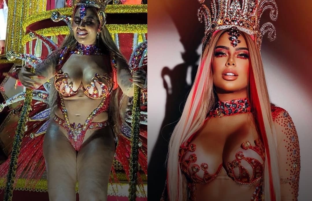 Irmã de Neymar é criticada por diferença de foto no Instagram e na realidade em Desfile da Sapucaí