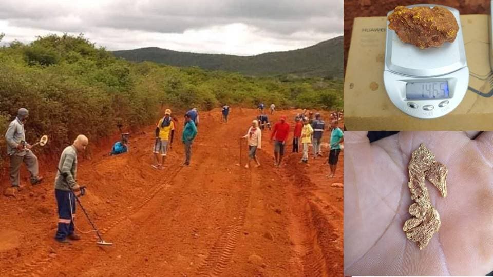 Gentio do Ouro-BA: Garimpeiros encontram pepitas de ouro durante reparo em estrada vicinal