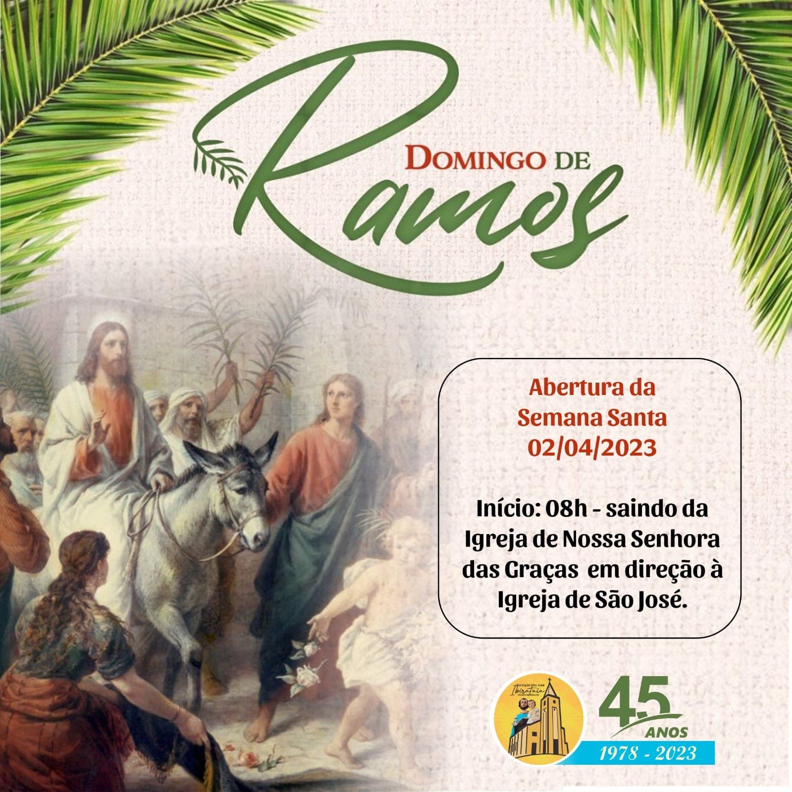Domingo de Ramos : Paróquia de São José em Ibirataia