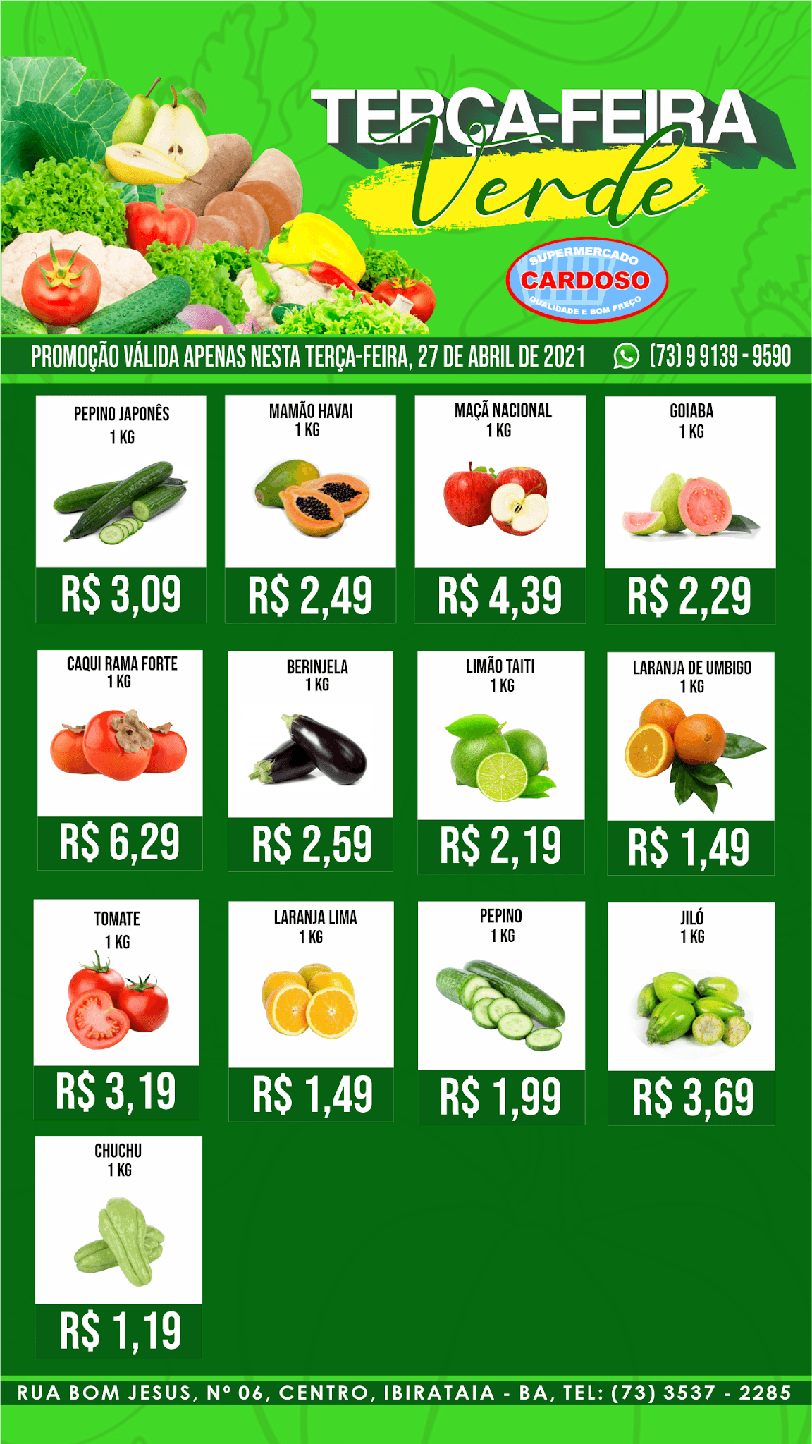 Terça-feira Verde no Supermercado Cardoso