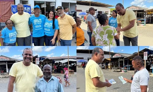 Ibirataia: Vice-prefeito e Secretário de Educação Caio Pina incentiva matrículas no centro comercial