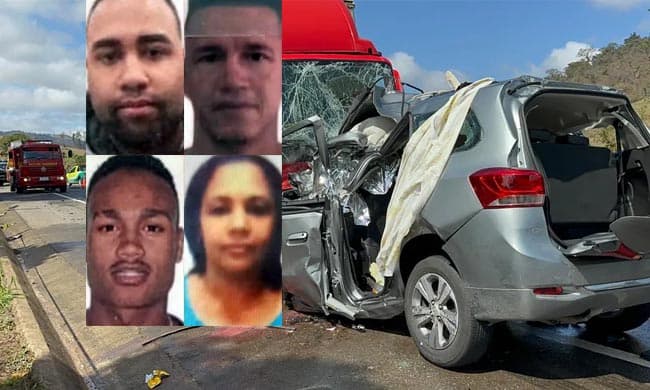Quatro pessoas da mesma família morrem em acidente ao voltar de velório