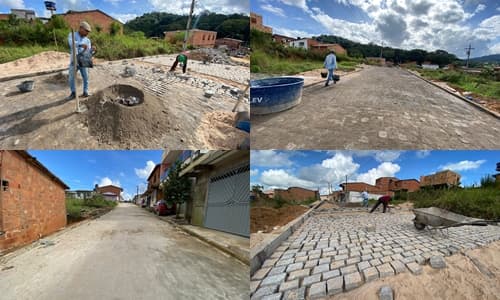Ibirataia: Obras de pavimentação no Bairro Ponto Chic 3 seguem em ritmo acelerado