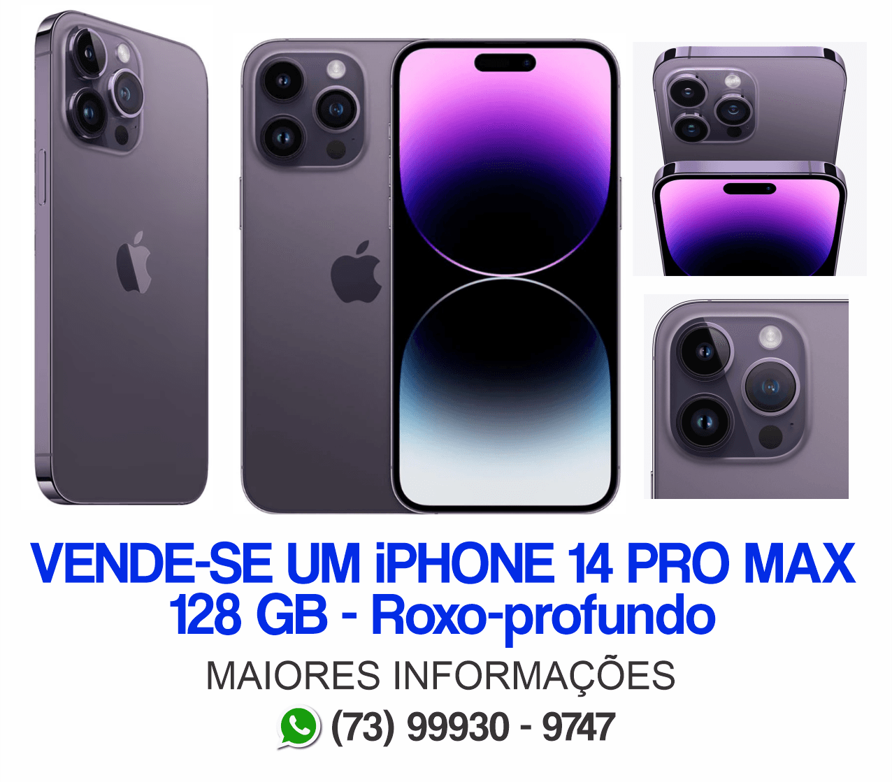 Classificados: Apple iPhone 14 Pro Max 128GB Roxo-profundo
