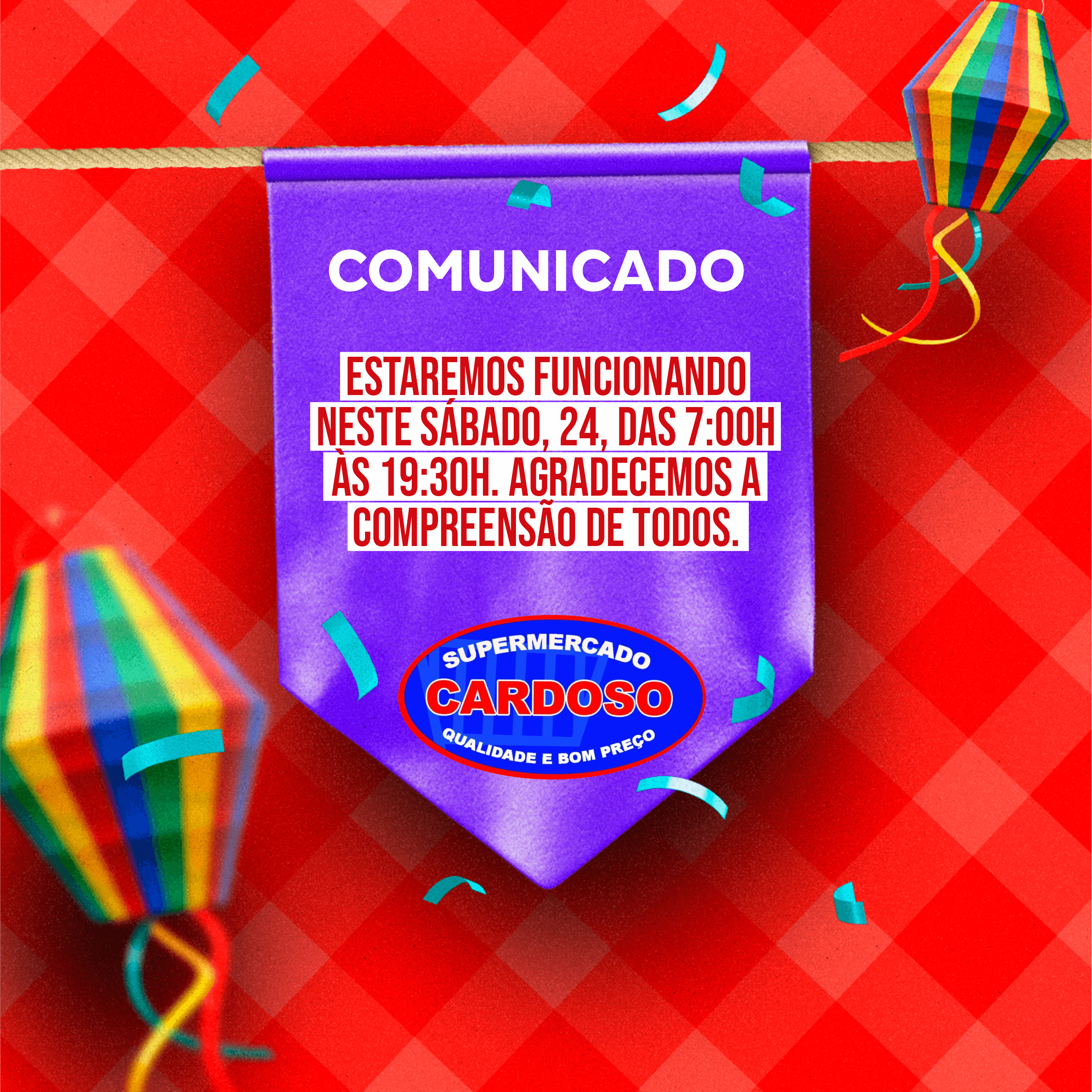 Comunicado: Supermercado Cardoso