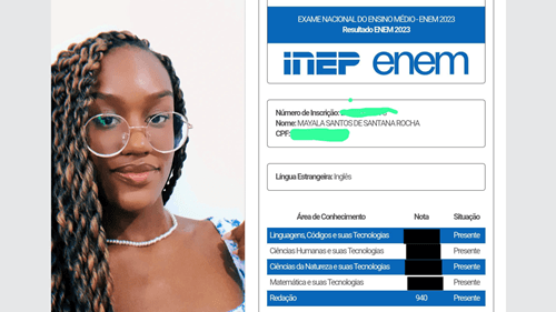 Ibirataense Mayala conquista excelente pontuação de 940 pontos na redação do Enem
