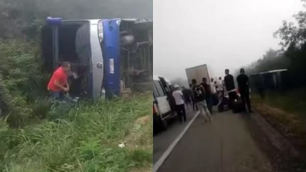 Oito pessoas ficam feridas após ônibus tombar na BR-116 em Vitória da Conquista