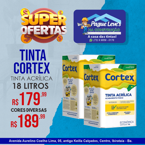 Renove seu Espaço por Menos: Tinta Cortex por Apenas R$ 179,99 é no Pague Leve's da Construção | Casa das Tintas