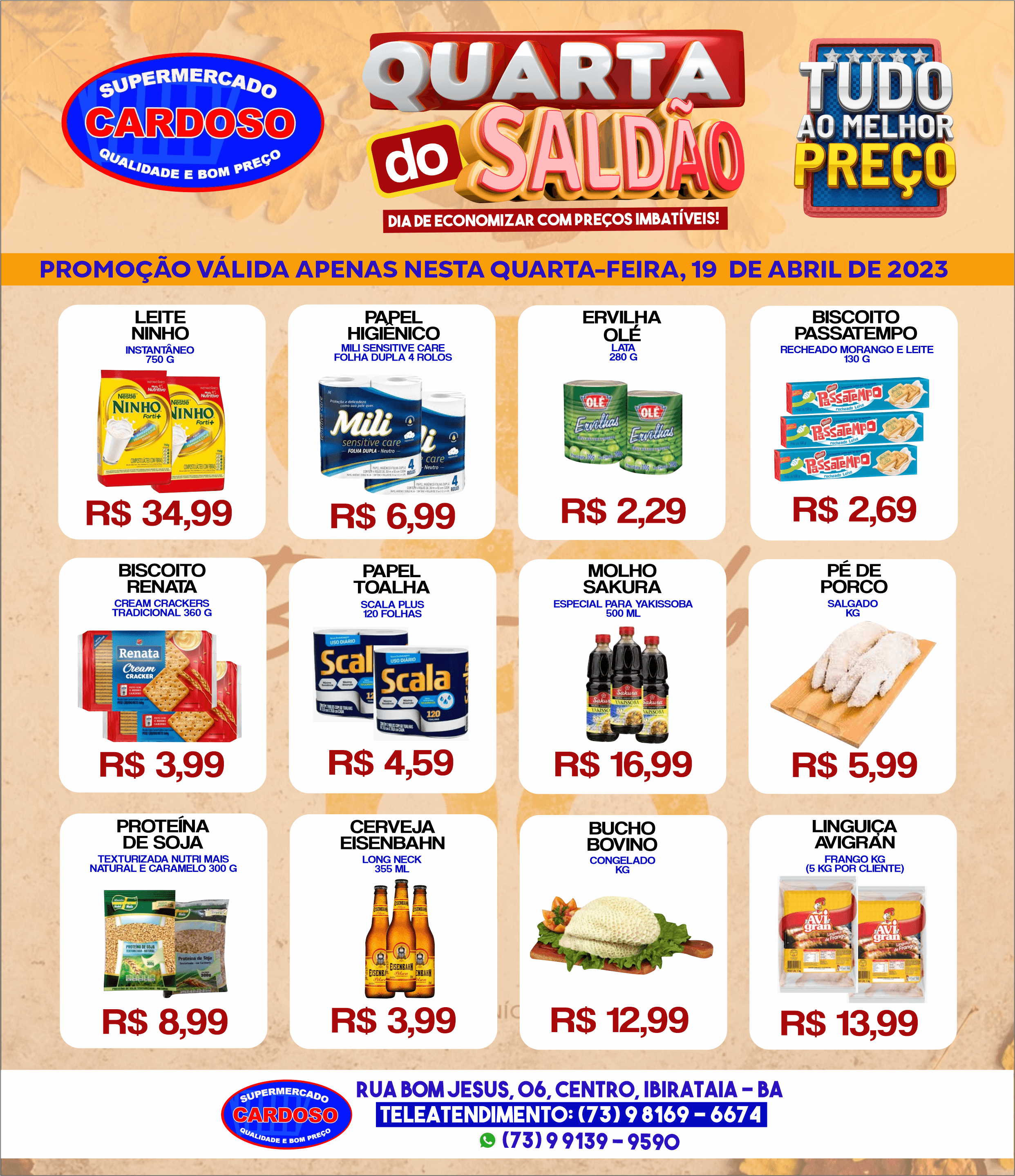 Promoção: Quarta -feira do Saldão no Supermercado Cardoso