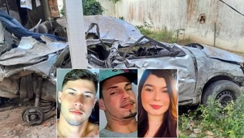 Novas informações dos 3 jovens que morreram após carro bater em muro