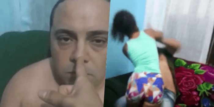 Mulher bate, ameaça namorado com uma faca e posta imagens nas redes