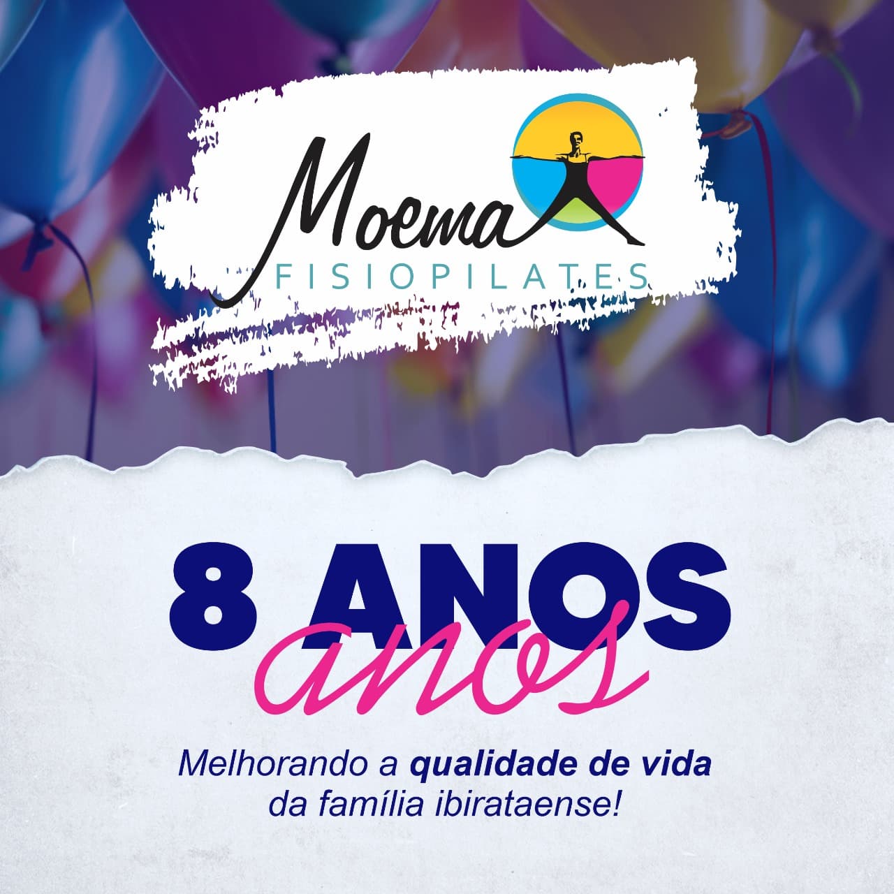 Hoje, MOEMA FISIOPILATES COMPLETA 8 ANOS!