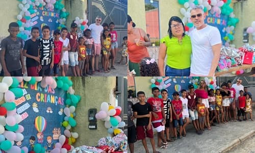 Ibirataia: Alex Miranda participa de evento em homenagem ao Dia das Crianças na Vila Tesourinhas