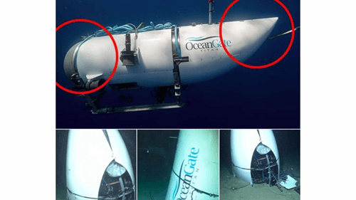 Revelada primeira imagem dos destroços do Submarino OceanGate Titan
