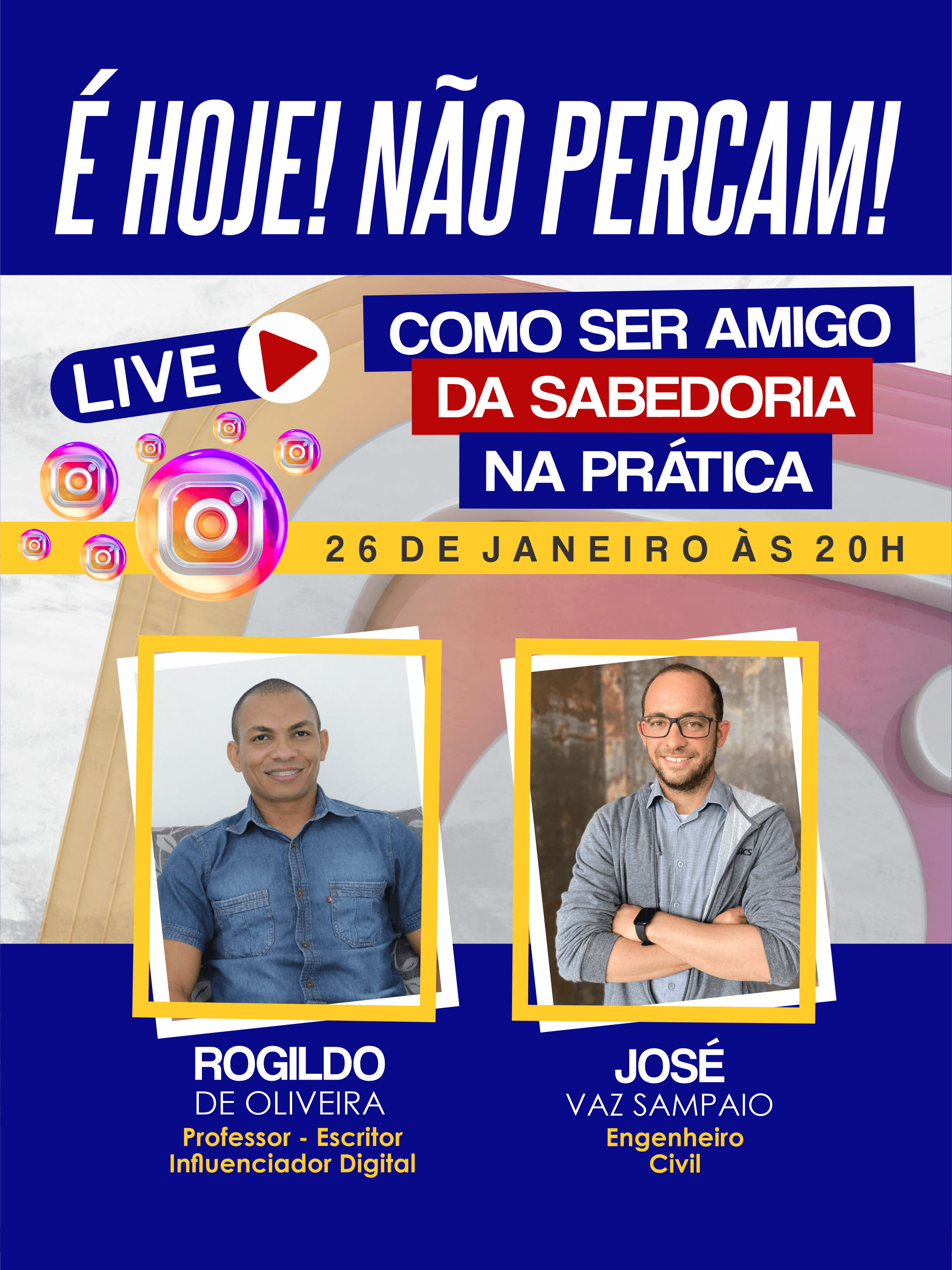 LIVE: COMO SER AMIGO DA SABEDORIA NA PRÁTICA, HOJE A PARTIR DAS 20H NO INSTAGRAM