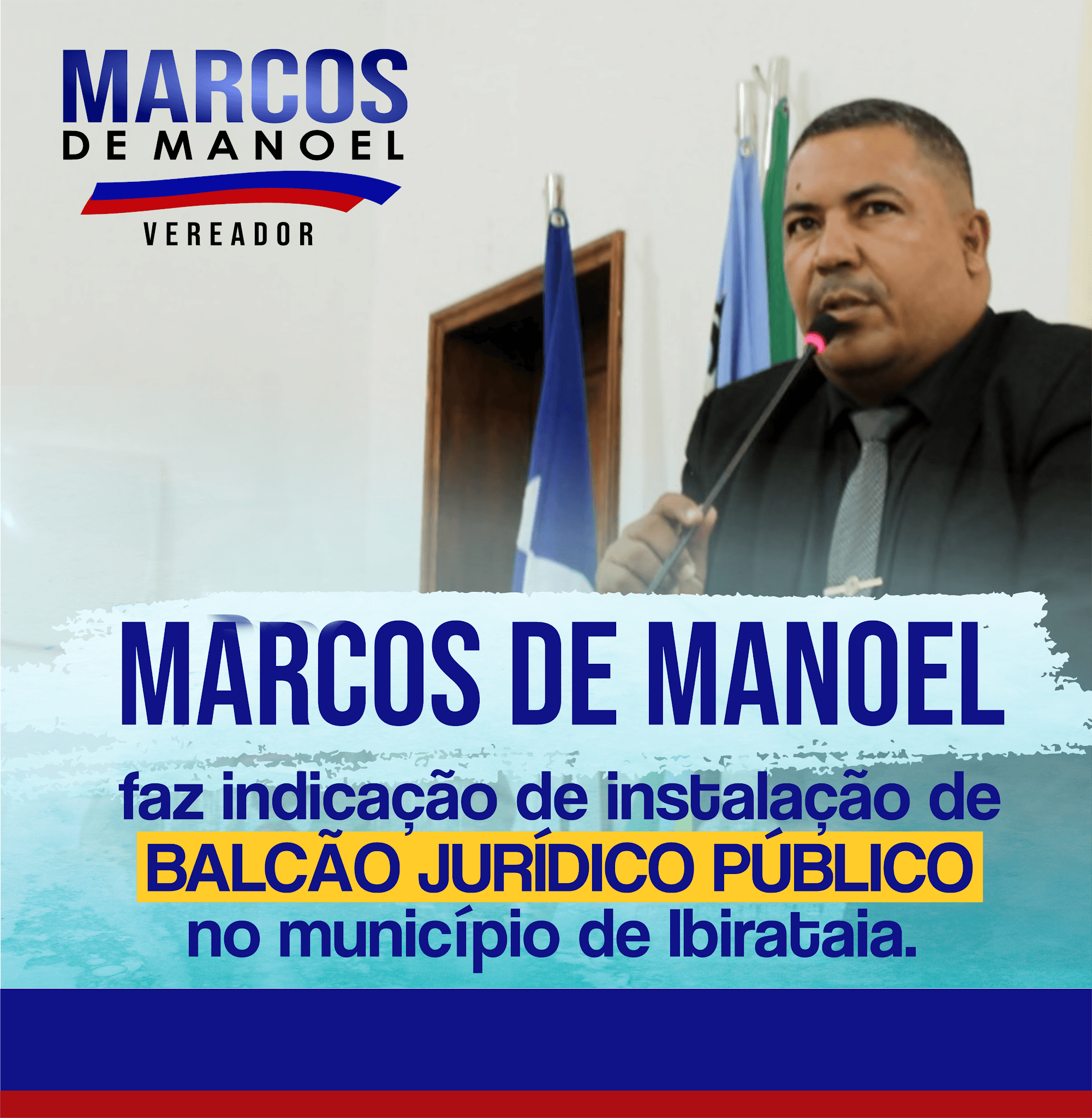 Marcos de Manoel faz indicação de instalação de Balcão Jurídico Público no município.