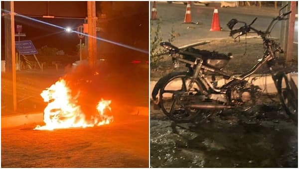 Homem é preso após tocar fogo em moto durante blitz policial em Barreiras