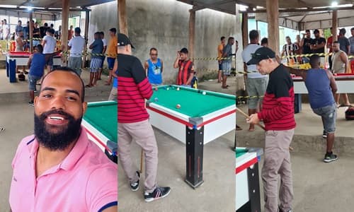 Ibirataia: Lucas da Keila marca presença no 1° Torneio de Sinuca do Bar Altas Horas